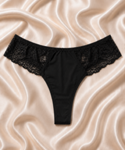 String en Dentelle Microfibre - Noir